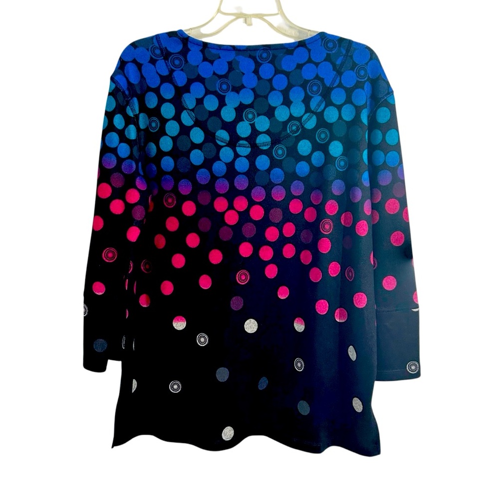 Multiples Medium Black Top With Circular Dotted M… - image 2